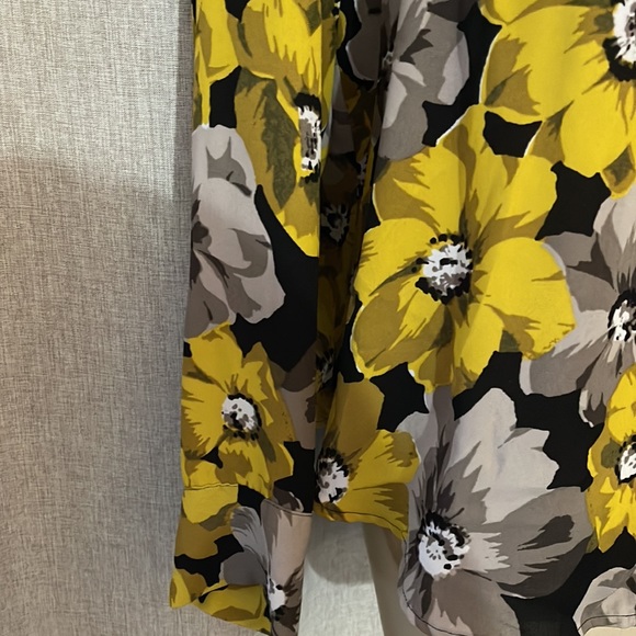 Who What Wear Gold & Gray Long Sleeve Blouse XL - Picture 3 of 7